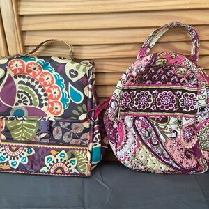 Pre Owned Vera Bradley Mixed Purple & Paisley Lunch Pails